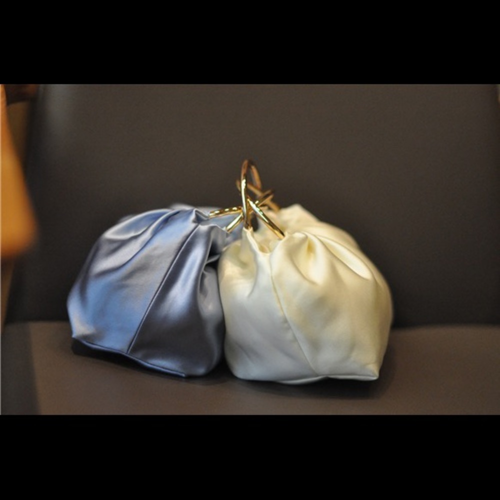 Double circle silk satin handmade mini bags